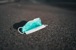 Surgical mask on the Ground