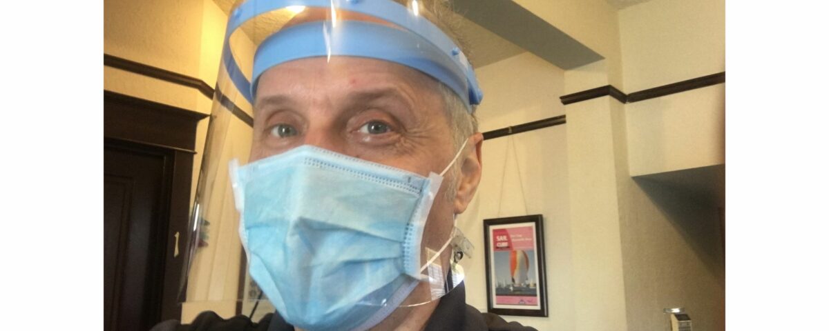Pic of Doctor Dana in his Face Shield and Mask