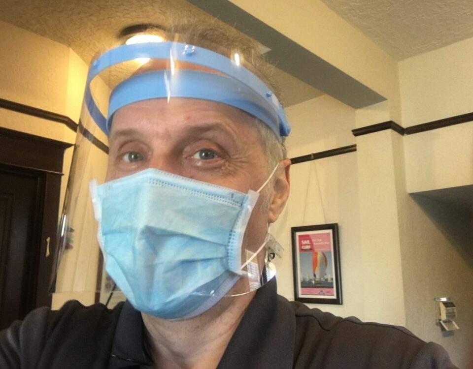 Pic of Doctor Dana in his Face Shield and Mask