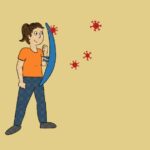 A Super-Dodger with a shield, warding off virus after virus.
