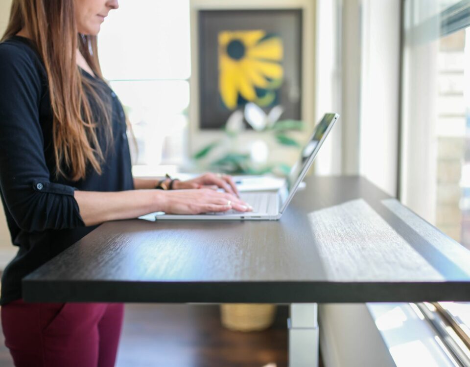 Woman at Standing Desk