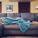 A sleeper on a couch