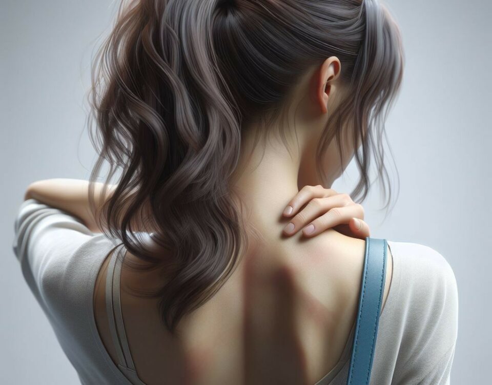 A picture of a woman with a rub injury