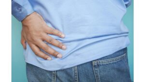 An image of the hip and pelvis showing SI joint pain